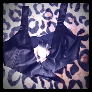 Fashion Nova Faux Leather Crop Top Size M